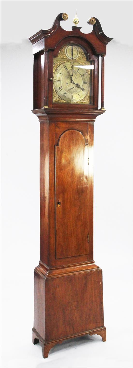 John Agar & Son, York. An early 19th century mahogany eight day longcase clock, 7ft 7in.